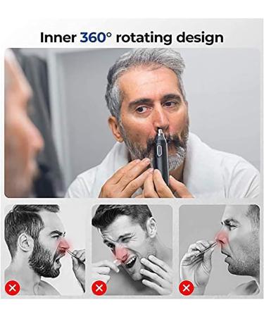 Professional Ear and Nose Hair Trimmer - Painless Battery-Operated Facial Hair Clipper for Men & Women - Waterproof Dual Edge Blades - Buy Online on GoSupps.com