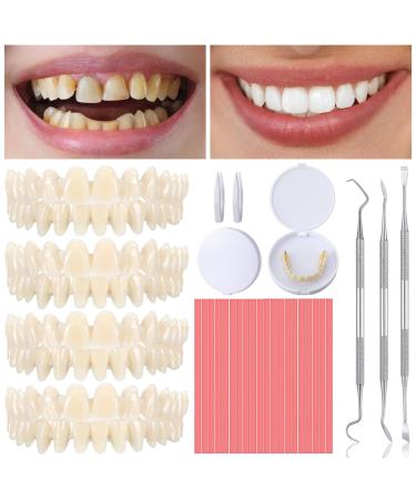 TrelaCo 35 Pcs Dentures DIY Repair Kit Fake Teeth Kit Make Your Own Dentures Kit with Dental Tools Repair Missing Teeth Easy and Convenient Customizable Denture Solution for Improve Smile