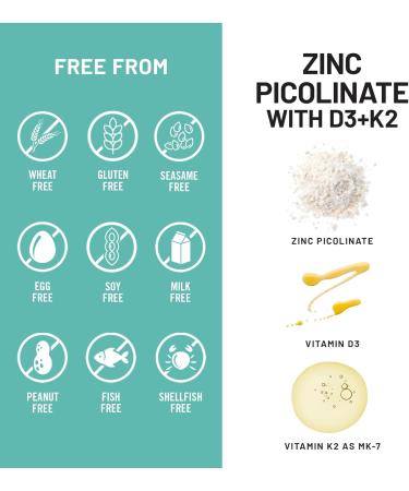 NatureWise Zinc Picolinate with D3 + K2 - Zinc Supplements for Men & Women + Vitamin D3 K2 - Supports Immune & Bone Health* - Non-GMO Gluten Free USA Manufactured - 30 Capsules 30 Day Supply Unflavored 30 Count (Pack of 1) - Buy Online on GoSupps.com