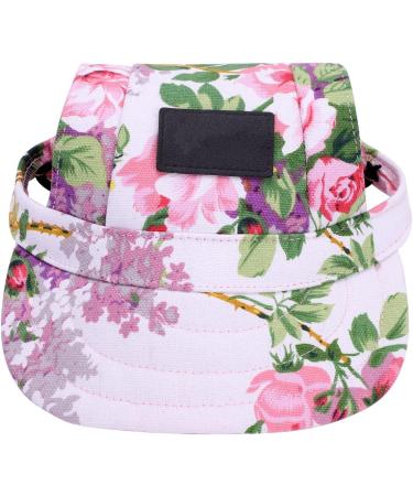 Itoda Baseball Cap for Small Dogs - Adjustable Sun Protection Hat with Ear Holes - Stylish Summer Pet Cap with Colorful Flowers - Buy Online on GoSupps.com