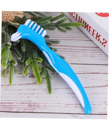 Ultechnovo Double Prosthesis Nursing Toothbrush - Bent Prosthesis Brush for Oral Care & Cleaning Tablets | Dental Hygiene for Dentures - Buy Online on GoSupps.com
