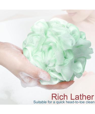 48 Pack Soft Net Body Shower Loofahs | Bath Scrubber Sponge Balls | Exfoliating Pouf for Men and Women (Light Color) - Buy Online on GoSupps.com