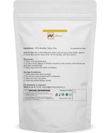 mGanna 100% Natural Brazilian Yellow Clay Powder 0.5 Lbs / 227 gm for Anti-Ageing & Skin firming Creams and Soap Making - Buy Online on GoSupps.com