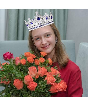 Beaupretty Baroque Bride Crown - Blue Silver Rhinestone Queen Tiara for Wedding - Buy Online on GoSupps.com