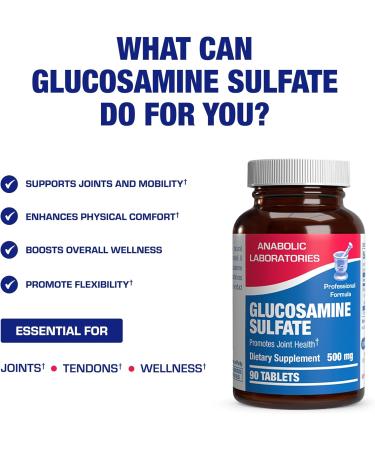 Glucosamine Sulfate Joint Health Supplement - Soft Tissue Cartilage Tendon and Ligament Supplement for Enhanced Mobility Comfort and Flexibility - Non-GMO Sodium Free & Made in The USA - 90 Servings - Buy Online on GoSupps.com