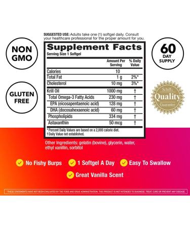 MegaRed Ultra Strength 1000mg Omega-3 Krill Oil Supplement with EPA/DHA Astaxanthin & Phospholipids No Fish Oil Aftertaste Supports Heart Brain Joint and Eye Health 60 Count Softgels (3 Pack) - Buy Online on GoSupps.com