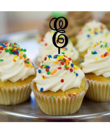 Initial E Cupcake Toppers Single Letter Monogram Name For Wedding Bridal Shower Decorations Rustic Branches Leaf Personalized 26Letters Wedding Gifts 6PCS Style-2 - Buy Online on GoSupps.com