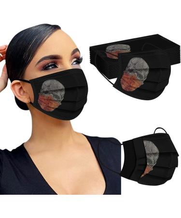 50 Pieces Colorful 3-Layer Skull Motif Adult Mouth Protection - Breathable Multifunctional Cloth Mask for Men & Women - A-04 - Buy Online on GoSupps.com