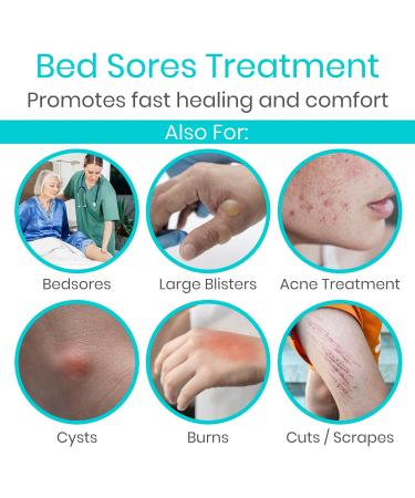 ViveCare Hydrocolloid Bandages 6x6 | Large Sterile Hydrocolloid Dressings for Blisters Burns & Bed Sores | Waterproof 5 Pack - Buy Online on GoSupps.com