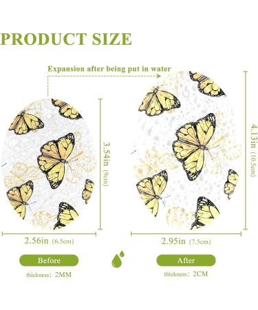3-Pack Cleaning Kitchen Sponges Oval Seamless Pattern of Butterflies Kitchen Cellulose Dishwashing Wood Pulp Cotton - Buy Online on GoSupps.com