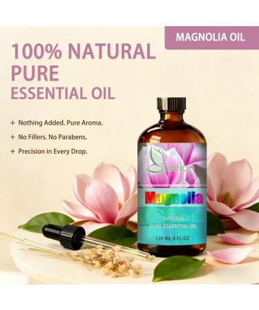 Magnolia Essential Oil 4 Fl Oz and Lotus Essential Oil 4 Fl Oz - ZODION Magnolia & Lotus Oil for Diffuser Aromatherapy Home Fragrance Skin & Hair Care DIY Candle & Soap Making Yoga - Buy Online on GoSupps.com