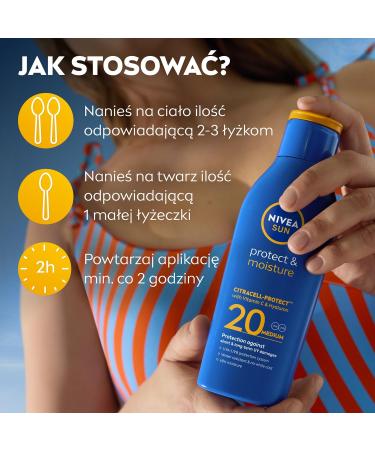 NIVEA Polish Hydrating sun lotion SPF 20 200 ml - Buy Online on GoSupps.com
