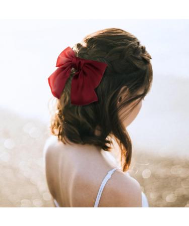 EUPSIIU 5 Pieces Bow Hair Clips Large Hair Bow Hair Barrette Clips for Women Lady Girls Large Bowknot Hairpin French Hair Clip Soft Silky Satin Hair Barrettes Hair Accessories for Girls (5 Colors) - Buy Online on GoSupps.com