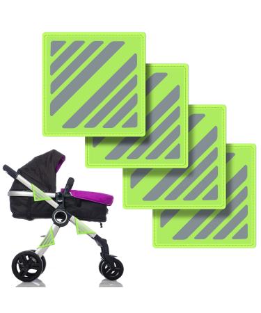 Leboom reflectors stroller set 4 pieces with Velcro fastener safety reflectors universally usable high stroller reflectors set for strollers buggy bicycle trailer etc.