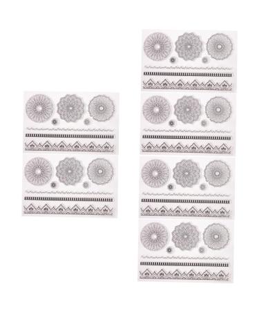 Lurrose 6 Pcs Mandala Stamp Vintage Decor Clear Stamps for DIY Flower Themed Stamps Photo Album Decorations