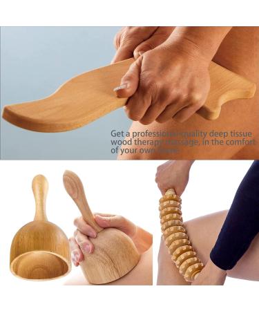 8PC Wooden Massage Therapy Tools Set | Gua Sha Scooter & Anti-Cellulite Massagers for Full-Body Muscle Pain Relief - Buy Online on GoSupps.com