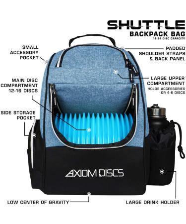 Axiom Discs Backpack Shuttle Bag - Heather Teal | Premium Disc Golf Carry Bag - Buy Online on GoSupps.com