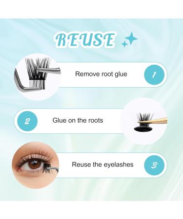 Self Adhesive Eyelashes Reusable 72PCS Cluster Lashes DIY Lash Extension Kit Individual Lashes Kit 10-16mm D Curl Eyelashes with Glue Adhesive No Glue Needed Eyelash Clusters Kit by GEMERRY(A03-Kit) Z-KIT A03 - Buy Online on GoSupps.com