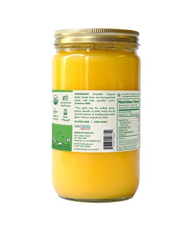 Pure Indian Foods Organic Grassfed Original Ghee 28.8 oz - Made in USA, Non-GMO, Gluten Free - Paleo & Keto Friendly Clarified Butter - 32 fl oz / 1 Quart - Buy Online on GoSupps.com