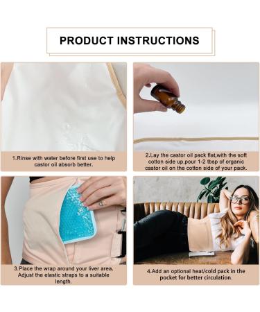 Reusable Castor Oil Pack Kit - 2 Pieces for Liver Detox Thyroid Support Muscle Pain Relief & Constipation | International Shipping - Buy Online on GoSupps.com