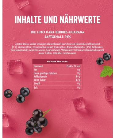 Granini Dark Berries-Guarana Soda (6x 1L) - Refreshing Vegan No Sweeteners & Preservatives Natural Caffeine - Buy Online on GoSupps.com