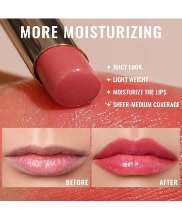 Oulac 2-in-1 Lipstick & Lip Balm - Juicy Coral Red | Vegan Hydrating Lip Care for Smooth Shiny Lips - Ideal for Dry Cracked & Brittle Lips - Buy Online on GoSupps.com