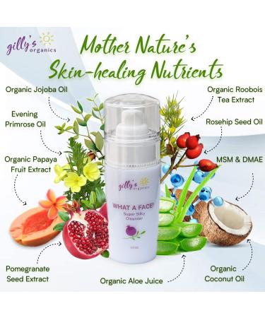 Gilly s Organics Face Wash - Hydrating Facial Cleanser for Men & Women | Organic Aloe & Antioxidants | 3 Fl Oz - Buy Online on GoSupps.com