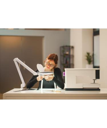 Buy Lumeno 8615SW Magnifying Lamp - 60 LED Workplace Lamp with 5 Diopters | Perfect for Reading Cosmetics and Soldering - Large Oval Lens 110x150mm - International Shipping Available - Buy Online on GoSupps.com