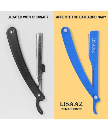 Premium Black Straight Razors for Men - Classic Shaving with 10 Stainless Steel Blades | Professional Barber Supplies & Accessories - Buy Online on GoSupps.com