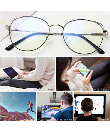 SanDish Cat Eye design Blue Light Blocking Glasses Hipster Metal Frame Women Eyeglasses Non Prescription Silver/Black6 - Buy Online on GoSupps.com