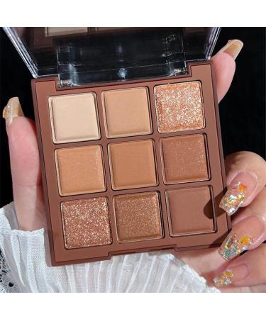 EONFAVE Chocolate Eyeshadow Palette 9 Colors Brown Makeup Palettes Nude Tint Long Lasting Shine Matte Travel Size for Women and Girls - Buy Online on GoSupps.com