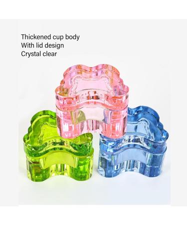 Nail Pen Washing Cup Crystal Glass Liquid Cups Nail Crystal Bowl Thickened Manicure Brush Washing Holder with Lid Glassware Tools for Nail Art Manicure (Blue) - Buy Online on GoSupps.com