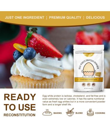 Orgnisulmte Egg White Protein Powder 8 Oz Pasteurized Dried Egg Whites Protein Gluten-Free Non-GMO Unflavored Free Range High Whip for Baking Desserts 227g 8 Ounce (Pack of 1) - Buy Online on GoSupps.com