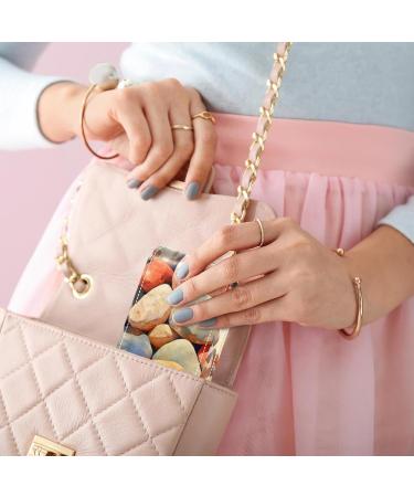 Travel Lipstick Organizer Case | Portable Makeup Bag with Mirror | Colorful Beach Stones Design - Buy Online on GoSupps.com