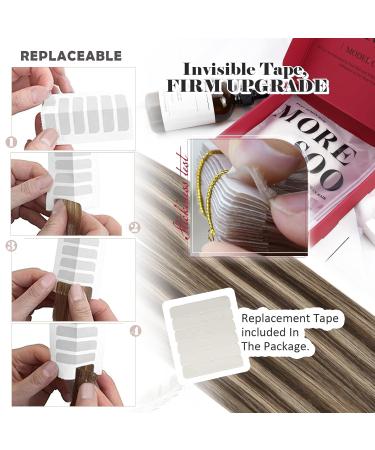 Moresoo Tape in Extensions - Real Hair Ombre Brown to Caramel Blonde - 30 cm 20 Pieces - Invisible Tape Extensions #P4/27 for International Shipping - Buy Online on GoSupps.com