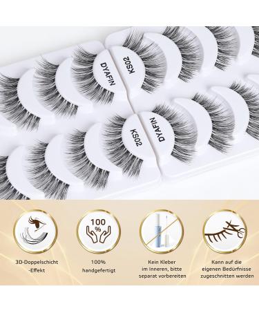 Dyafin 3D Eyelashes Set - 8 Pairs of Natural & Reusable Handmade Fake Lashes | Light & Comfortable Eyelash Extensions - Buy Online on GoSupps.com