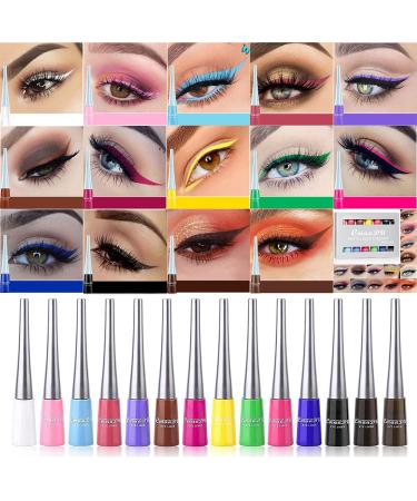 14-Color Waterproof Liquid Eyeliner Set - Long-Lasting Neon Makeup for Girls | International Shipping - Buy Online on GoSupps.com