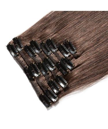 Buy SEGO Clip-In Human Hair Extensions - 8 Pcs Natural Straight Remy Hair Medium Brown #4 40 cm (65g) - Premium Quality Hairpiece - Buy Online on GoSupps.com
