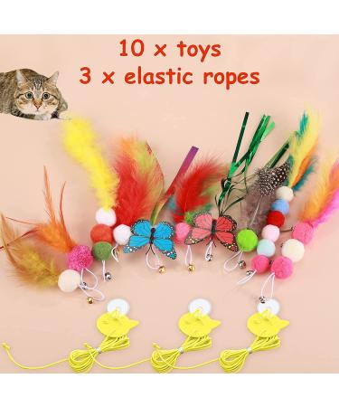 Interactive Door Hanging Cat Toy Assortment - 13PCS Set for Indoor Play | Feather Teaser, Chase & Exercise | Kitten Toys - Buy Online on GoSupps.com