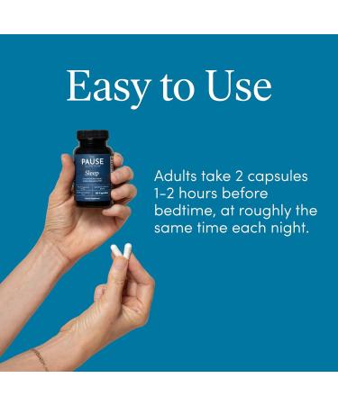 The 'Pause Life Sleep Supplement, Non Habit Forming Nighttime Blend of Magnesium, MicroActive Melatonin, & L Theanine, Sleep & Relaxation Support for Men & Women, Gluten Free, 60 Capsules, 30 Servings - Buy Online on GoSupps.com