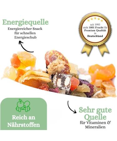  1001 Frucht 1001 Frucht I Homemade Fruit Mix - Exotic Dried Fruits Fine Blend I Candied Fruits and Dried Fruits Blend According to Grandma's Recipe I Non-GMO Puff Mixed Dried Fruits (500g) - Buy Online on GoSupps.com
