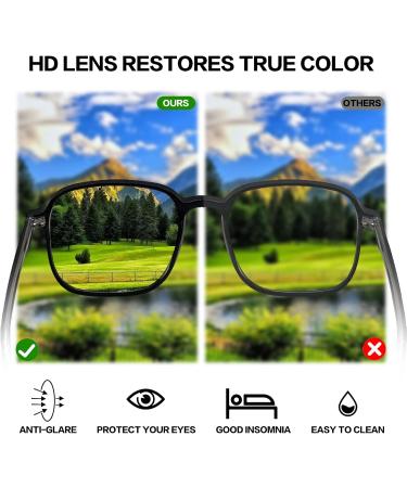 Kaeoisfu Oversized Square Reading Glasses - Blue Light Blocking for Men & Women | Comfortable 1.0 Diopter Readers with Box - International Shipping Available - Buy Online on GoSupps.com