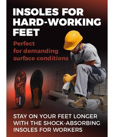Work Boot Insoles for Men & Women - Low Arch Support Pain Relief All-Day Comfort Orthotic Inserts - Shock-Absorbing & Anti-Fatigue (M Brown - Buy Online on GoSupps.com