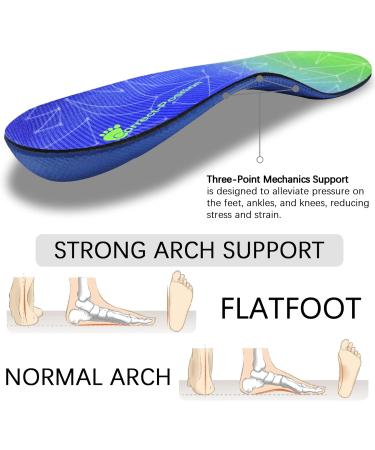 Orthotic Arch Support Insole for Plantar Fasciitis, Overpronation, Flat Feet, Metatarsalgia, Heel Pain - Blue (8.5-9, 27.5-28CM) - Buy Online on GoSupps.com