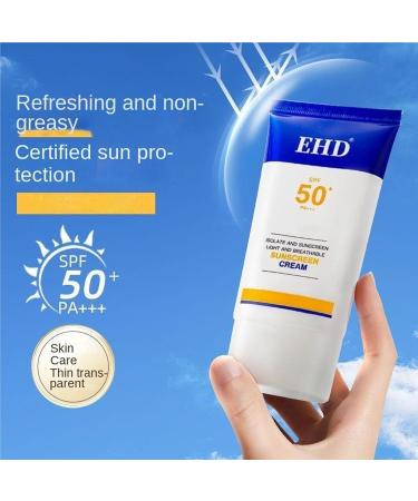 EHD Sunscreen 50 Protector Solar Ehd EHD Face Sunscreen Moisturizer with SPF 50+ PA+ Daily Defense Sunscreen Help Hydrate Skin & Decrease Wrinkles (2Pcs) - Buy Online on GoSupps.com