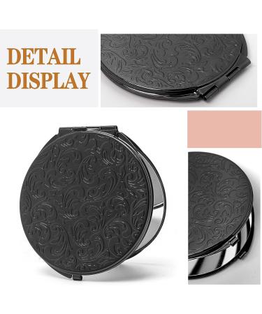 Vintage Metal Double-Sided 1x2 Handheld Travel Mirror That fits in Your Pocket Purse (Gun Black) - Buy Online on GoSupps.com