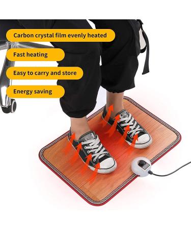 Livtribe AC 230V Heated Floor Mat - Electric Heated Foot Warmer Carbon Crystal Heating Pad for Home & Office - Cozy Brown - Buy Online on GoSupps.com