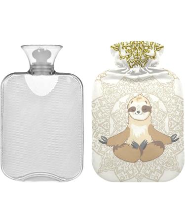 NAANLE 2L Sloth Yoga Hot Water Bottle with Lid - Large Transparent Bottle for Pain Relief & Heat Therapy - Buy Online on GoSupps.com
