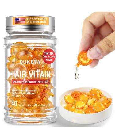 Hair Styling Serum Hair Treatment Serum Hair Vitamin Serum Capsule Styling & Moisturizing Oil Capsules With Vitamins C E Argan Oil Niacinamide Camellia Seed Oil Moroccan Oil Hair Products Yellow Orange