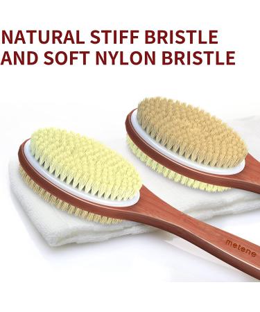 Metene Shower Brush - 17 Rosewood Handle, Double-Sided Body Brush for WetDry Exfoliation - Buy Online on GoSupps.com